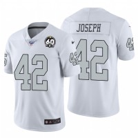 Nike Las Vegas Raiders #42 Karl Joseph White 60th Anniversary Patch Men's Stitched NFL 100 Limited Color Rush Jersey