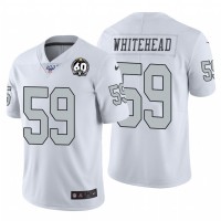 Nike Las Vegas Raiders #59 Tahir Whitehead White 60th Anniversary Patch Men's Stitched NFL 100 Limited Color Rush Jersey