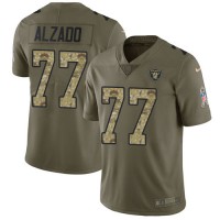 Nike Las Vegas Raiders #77 Lyle Alzado Olive/Camo Men's Stitched NFL Limited 2017 Salute To Service Jersey