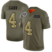 Las Vegas Raiders #4 Derek Carr Men's Nike 2019 Olive Camo Salute To Service Limited NFL Jersey