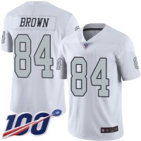 Nike Las Vegas Raiders #84 Antonio Brown White Men's Stitched NFL Limited Rush 100th Season Jersey