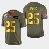 Las Vegas Raiders #25 Erik Harris Men's Nike Olive Gold 2019 Salute to Service Limited NFL 100 Jersey