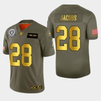 Las Vegas Raiders #28 Josh Jacobs Men's Nike Olive Gold 2019 Salute to Service Limited NFL 100 Jersey