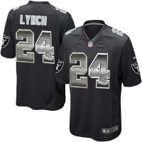 Nike Las Vegas Raiders #24 Marshawn Lynch Black Team Color Men's Stitched NFL Limited Strobe Jersey