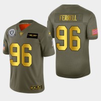 Las Vegas Raiders #96 Clelin Ferrell Men's Nike Olive Gold 2019 Salute to Service Limited NFL 100 Jersey