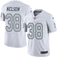 Nike Las Vegas Raiders #38 Nick Nelson White Men's Stitched NFL Limited Rush Jersey