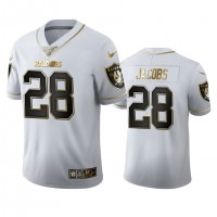 Las Vegas Las Vegas Raiders #28 Josh Jacobs Men's Nike White Golden Edition Vapor Limited NFL 100 Jersey