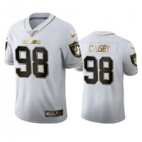 Las Vegas Las Vegas Raiders #98 Maxx Crosby Men's Nike White Golden Edition Vapor Limited NFL 100 Jersey