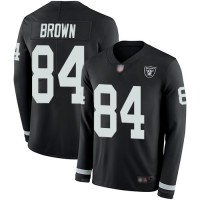 Nike Las Vegas Raiders #84 Antonio Brown Black Team Color Men's Stitched NFL Limited Therma Long Sleeve Jersey