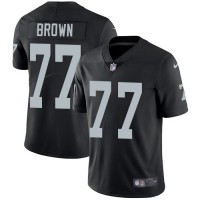 Nike Las Vegas Raiders #77 Trent Brown Black Team Color Men's Stitched NFL Vapor Untouchable Limited Jersey