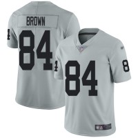 Nike Las Vegas Raiders #84 Antonio Brown Silver Men's Stitched NFL Limited Inverted Legend Jersey