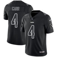 Nike Las Vegas Raiders #4 Derek Carr Black Men's Stitched NFL Limited Rush Impact Jersey