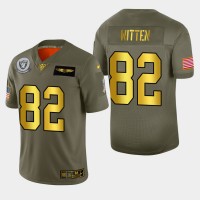 Las Vegas Raiders #82 Jason Witten Men's Nike Olive Gold 2019 Salute to Service Limited NFL 100 Jersey