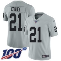 Nike Las Vegas Raiders #21 Gareon Conley Silver Men's Stitched NFL Limited Inverted Legend 100th Season Jersey