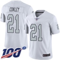 Nike Las Vegas Raiders #21 Gareon Conley White Men's Stitched NFL Limited Rush 100th Season Jersey
