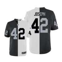 Nike Las Vegas Raiders #42 Karl Joseph White/Black Men's Stitched NFL Elite Split Jersey