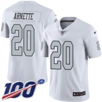 Nike Las Vegas Raiders #20 Damon Arnette White Men's Stitched NFL Limited Rush 100th Season Jersey