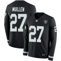 Nike Las Vegas Raiders #27 Trayvon Mullen Black Team Color Men's Stitched NFL Limited Therma Long Sleeve Jersey
