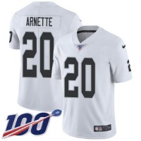 Nike Las Vegas Raiders #20 Damon Arnette White Men's Stitched NFL 100th Season Vapor Untouchable Limited Jersey