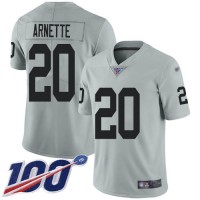 Nike Las Vegas Raiders #20 Damon Arnette Silver Men's Stitched NFL Limited Inverted Legend 100th Season Jersey