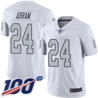 Nike Las Vegas Raiders #24 Johnathan Abram White Men's Stitched NFL Limited Rush 100th Season Jersey