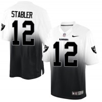 Nike Las Vegas Raiders #12 Kenny Stabler White/Black Men's Stitched NFL Elite Fadeaway Fashion Jersey