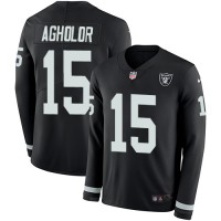 Nike Las Vegas Raiders #15 Nelson Agholor Black Team Color Men's Stitched NFL Limited Therma Long Sleeve Jersey