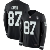 Nike Las Vegas Raiders #87 Jared Cook Black Team Color Men's Stitched NFL Limited Therma Long Sleeve Jersey