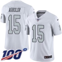 Nike Las Vegas Raiders #15 Nelson Agholor White Men's Stitched NFL Limited Rush 100th Season Jersey