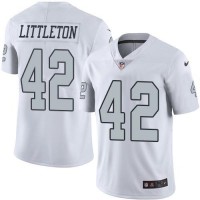 Nike Las Vegas Raiders #42 Cory Littleton White Men's Stitched NFL Limited Rush Jersey