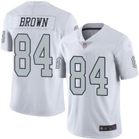 Nike Las Vegas Raiders #84 Antonio Brown White Men's Stitched NFL Limited Rush Jersey