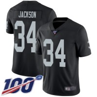 Nike Las Vegas Raiders #34 Bo Jackson Black Team Color Men's Stitched NFL 100th Season Vapor Limited Jersey