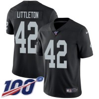 Nike Las Vegas Raiders #42 Cory Littleton Black Team Color Men's Stitched NFL 100th Season Vapor Untouchable Limited Jersey