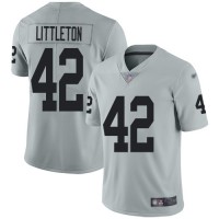Nike Las Vegas Raiders #42 Cory Littleton Silver Men's Stitched NFL Limited Inverted Legend Jersey
