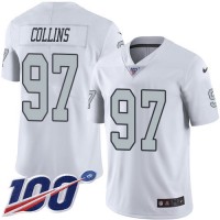 Nike Las Vegas Raiders #97 Maliek Collins White Men's Stitched NFL Limited Rush 100th Season Jersey