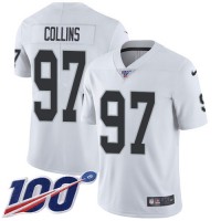 Nike Las Vegas Raiders #97 Maliek Collins White Men's Stitched NFL 100th Season Vapor Untouchable Limited Jersey