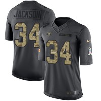 Nike Las Vegas Raiders #34 Bo Jackson Black Men's Stitched NFL Limited 2016 Salute To Service Jersey