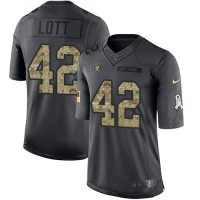 Nike Las Vegas Raiders #42 Ronnie Lott Black Men's Stitched NFL Limited 2016 Salute To Service Jersey