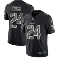 Nike Las Vegas Raiders #24 Marshawn Lynch Black Men's Stitched NFL Limited Rush Impact Jersey