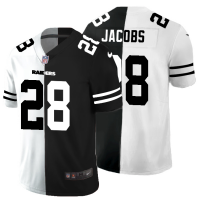 Las Vegas Las Vegas Raiders #28 Josh Jacobs Men's Black V White Peace Split Nike Vapor Untouchable Limited NFL Jersey
