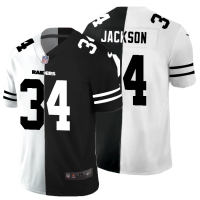 Las Vegas Las Vegas Raiders #34 Bo Jackson Men's Black V White Peace Split Nike Vapor Untouchable Limited NFL Jersey