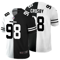 Las Vegas Las Vegas Raiders #98 Maxx Crosby Men's Black V White Peace Split Nike Vapor Untouchable Limited NFL Jersey