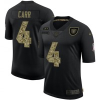 Las Vegas Las Vegas Raiders #4 Derek Carr Men's Nike 2020 Salute To Service Camo Limited NFL Jersey Black