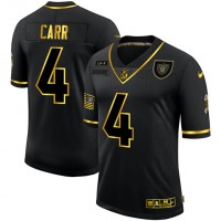 Las Vegas Las Vegas Raiders #4 Derek Carr Men's Nike 2020 Salute To Service Golden Limited NFL Jersey Black