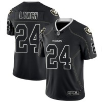 Nike Las Vegas Raiders #24 Marshawn Lynch Lights Out Black Men's Stitched NFL Limited Rush Jersey