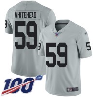 Nike Las Vegas Raiders #59 Tahir Whitehead Silver Men's Stitched NFL Limited Inverted Legend 100th Season Jersey
