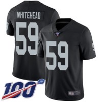 Nike Las Vegas Raiders #59 Tahir Whitehead Black Team Color Men's Stitched NFL 100th Season Vapor Limited Jersey