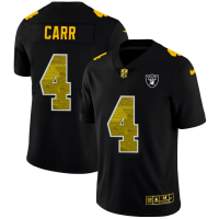 Las Vegas Las Vegas Raiders #4 Derek Carr Men's Black Nike Golden Sequin Vapor Limited NFL Jersey