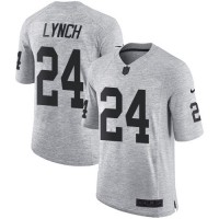 Nike Las Vegas Raiders #24 Marshawn Lynch Gray Men's Stitched NFL Limited Gridiron Gray II Jersey