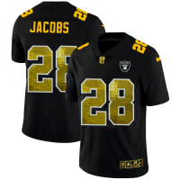 Las Vegas Las Vegas Raiders #28 Josh Jacobs Men's Black Nike Golden Sequin Vapor Limited NFL Jersey